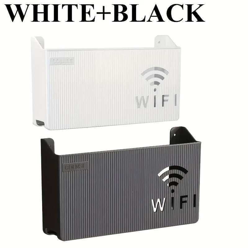 A Wireless Router Storage Rack, Shelving Unit, Easy to Install, Wall-Mountable Plastic Storage Box, Suitable for Home Decor, Rooms, Or Offices, Multifunctional Organizer, Practical Wifi Router Shelf, Tool Rack, Utility Racks