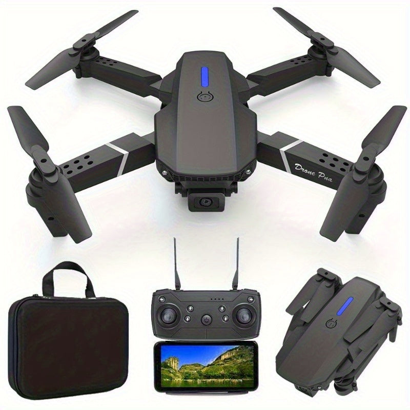 E88 Pro Dual Camera Foldable Drone - Easy One-Key Takeoff & Landing, USB Rechargeable Quadcopter for Beginners & Hobbyists, Perfect Gift for Halloween, Christmas & New Year