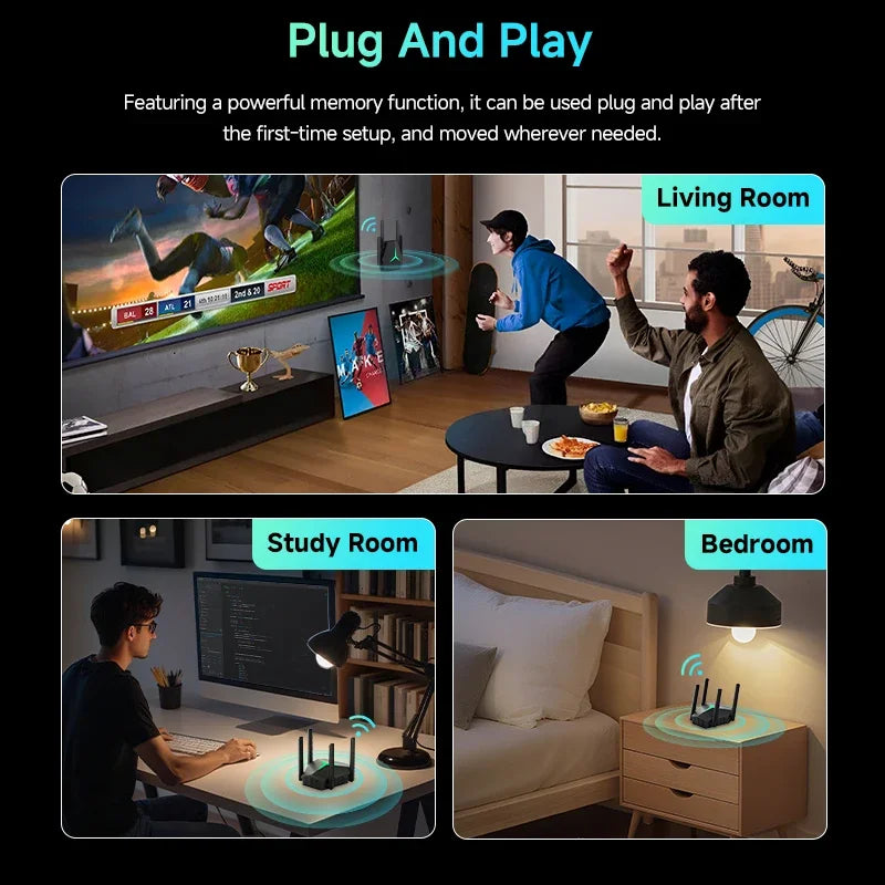 5G AC1200 Dual-Band WiFi Repeater 1200M Wireless Signal Extender 2.4G/5Ghz Router/Repeater/AP WiFi Amplifier Router For Home