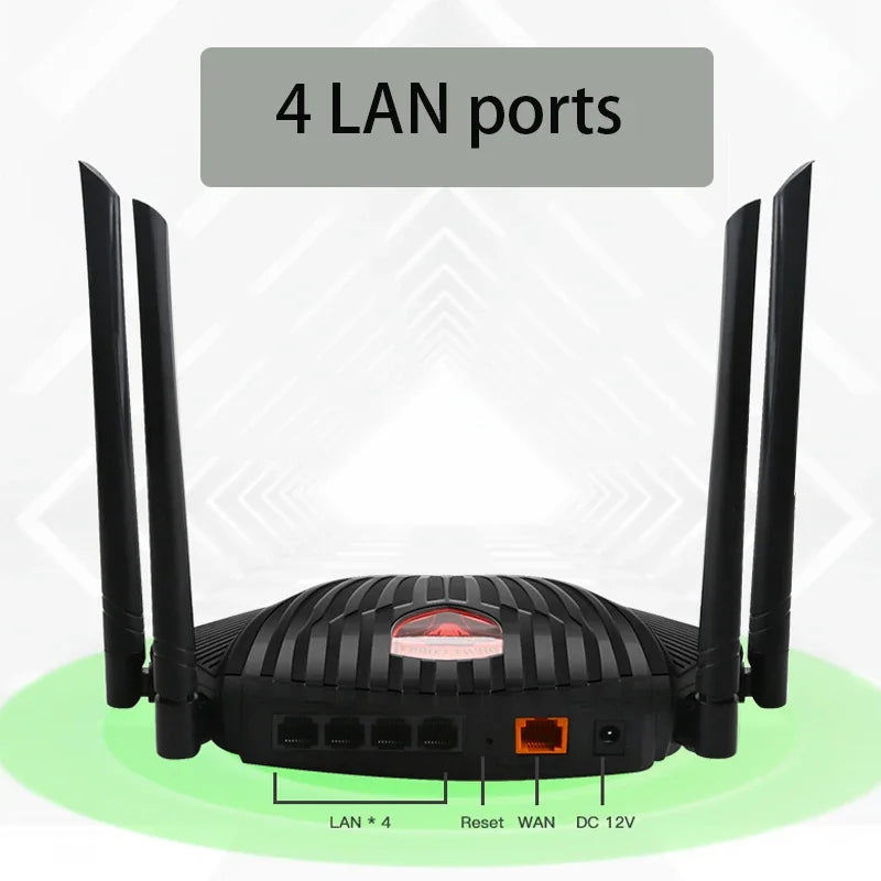 WiFi Router Dual Band 2.4&5GHz 1200M External Antenna Wireless Router Network Card Gigabit Port Wireless Signal Repeater Home