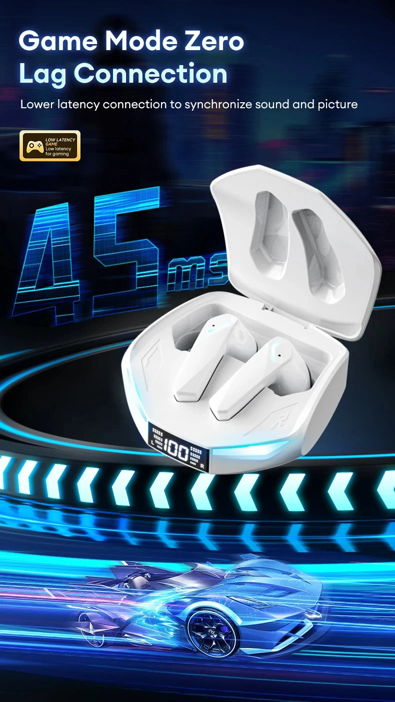 New Lenovo XT53 Wireless Upgrade Bluetooth 5.4 Earphones LED Digital Display Waterproof Headphones Low Latency Gaming Earbuds