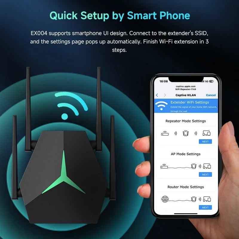 5G AC1200 Dual-Band WiFi Repeater 1200M Wireless Signal Extender 2.4G/5Ghz Router/Repeater/AP WiFi Amplifier Router For Home