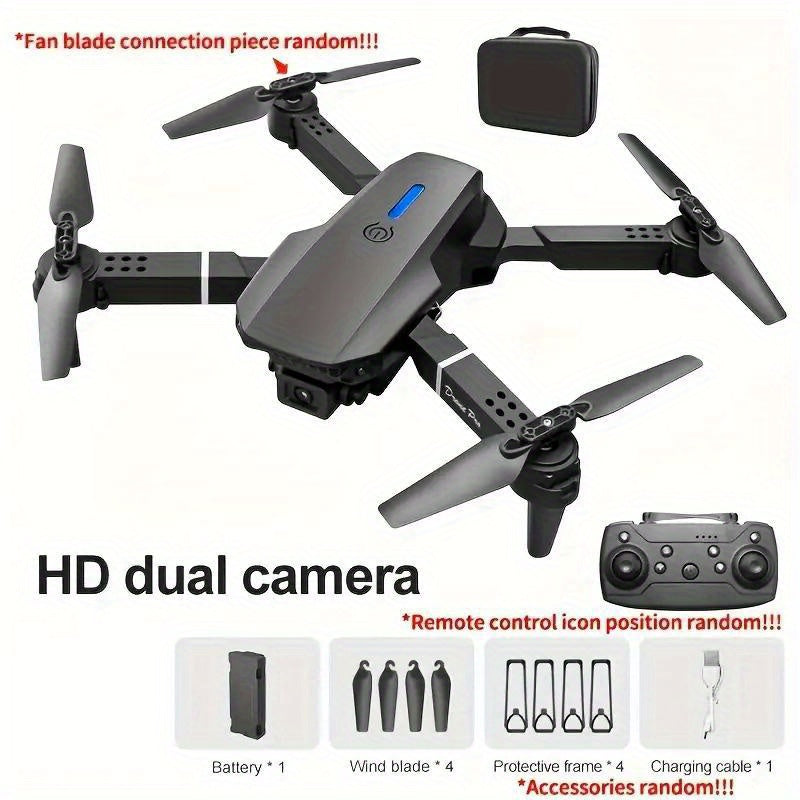 E88 Pro Dual Camera Foldable Drone - Easy One-Key Takeoff & Landing, USB Rechargeable Quadcopter for Beginners & Hobbyists, Perfect Gift for Halloween, Christmas & New Year