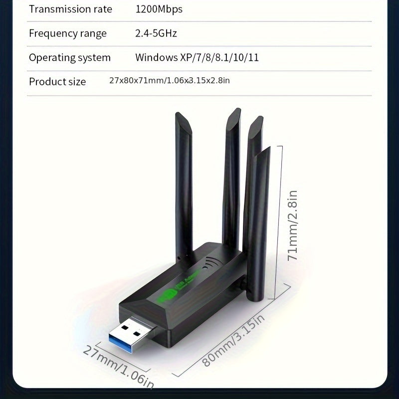 Dual Band USB Wireless Network Card 2.4G/5G Wireless Wifi Receiver Computer USB Network Card