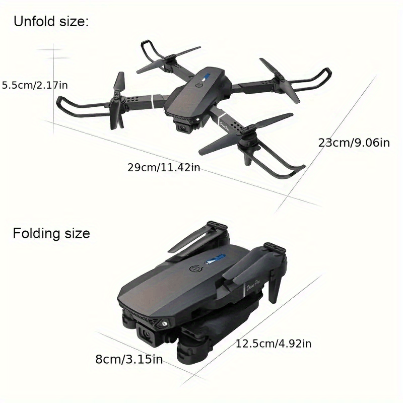 E88 Pro Dual Camera Foldable Drone - Easy One-Key Takeoff & Landing, USB Rechargeable Quadcopter for Beginners & Hobbyists, Perfect Gift for Halloween, Christmas & New Year