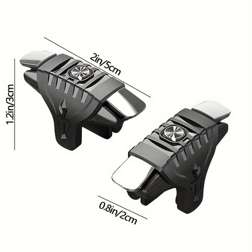 1 Pair Of Six-finger Gaming Buttons, Electroplated Buttons, Can Be Used With Mobile Phone Radiator Game Handles, Mobile Game Controller Triggers, Mobile Game Accessories, Finger Triggers Sensitive Shooting Target Buttons Smar